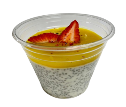 Chia pohár s mangom a kokosovým mliekom